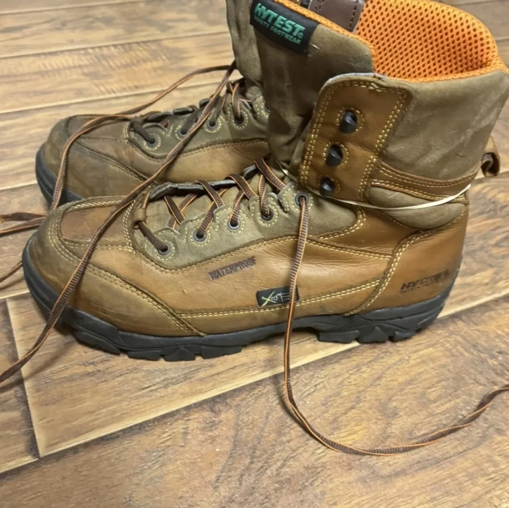 HYTEST Work Boots Men’s 13W - Waterproof Wide Leather Brown F2413-18 Electrical